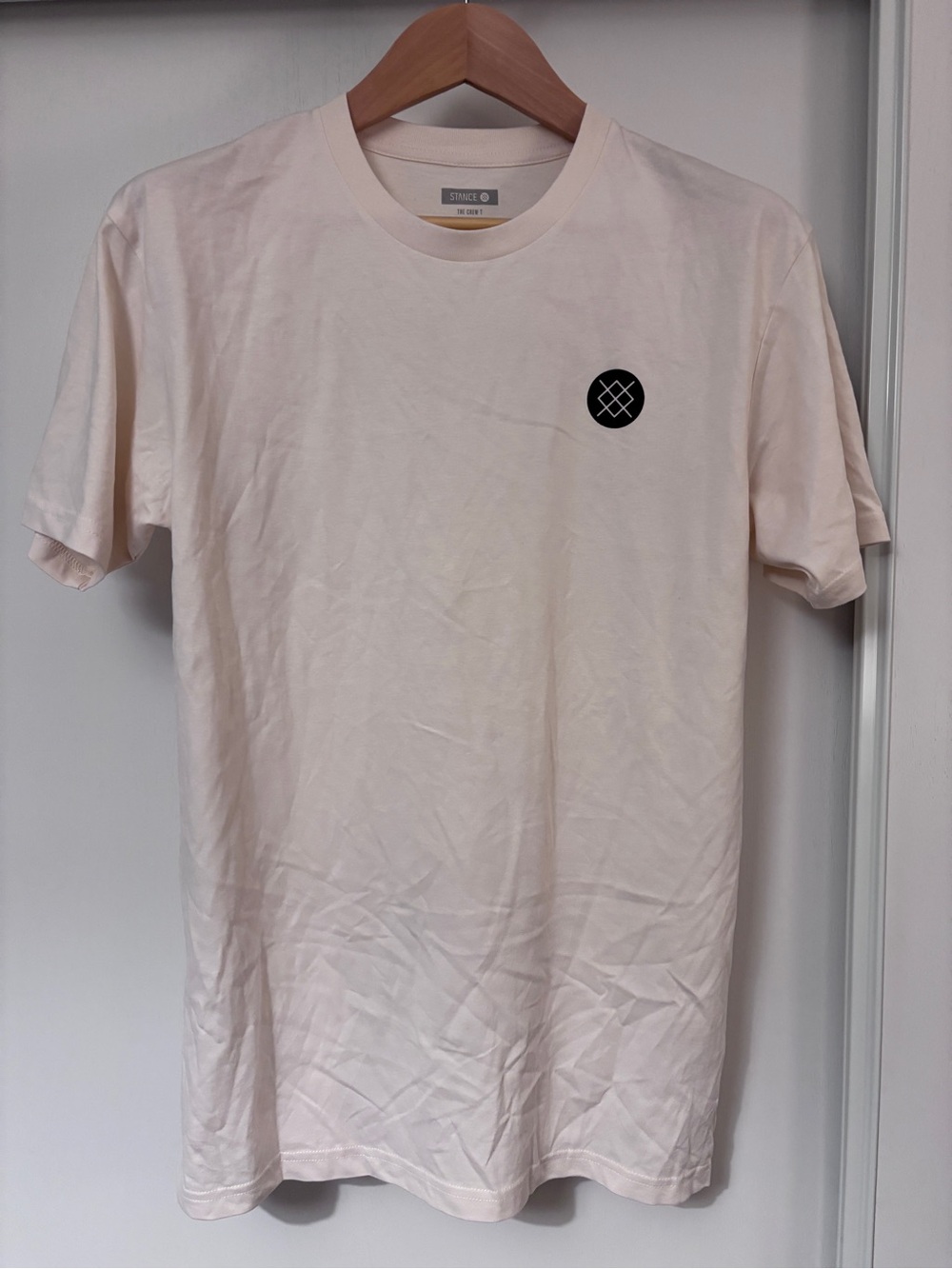 Stance Mens Crewneck Tee Size Medium Cream Logo Streetwear Skate Unisex Soft